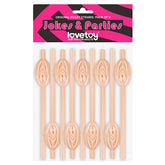 Original Pussy Straws Set of 9 Fun Adult Party Drink Accessories Party Supplies