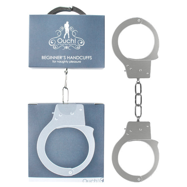 Ouch Beginner Handcuffs Metal Restraints Default Title > Bondage Gear > Handcuffs Ouch Beginner Handcuffs Metal Restraints Default Title > Bondage Gear > Handcuffs