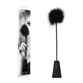 Ouch Black and White Crop with Feather Tickler 44 Centimeter Feather Crop Black Whips & Paddles