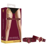 Ouch Halo Thigh Cuffs Burgundy Leg Restraints for BDSM Play Red > Bondage Gear > Restraints