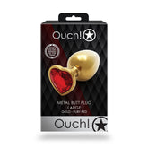 Ouch Heart Gem Gold Butt Plug Large Gold > Anal Range > Jewel Butt Plugs