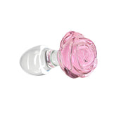 Pillow Talk Rosy Luxurious Glass Anal Plug w Clear Gem GLASS TOYS