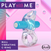 Play With Me Bull Vibrating Cock Ring Blue for Pleasure > Sex Toys > Couples Toys