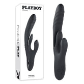 Playboy Pleasure RAPID RABBIT Vibrator with Thrusting Fun Black VIBRATORS-RABBIT