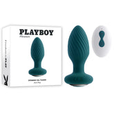Playboy Pleasure SPINNING TAIL TEASER Remote Butt Plug Blue Butt Plugs - Vibrating