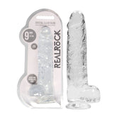 RealRock Crystal Clear 9 Inch Realistic Dildo With Balls – Body-Safe Dildo Clear > Dildos > Realistic Dildos