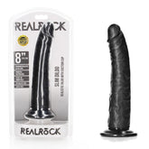 RealRock Realistic Slim Dildo with Suction Cup – 20.5 cm (8 Inch) Slim Dildo Black > Dildos > Slim Dildos
