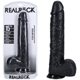 RealRock 38cm Extra Long Dildo with Balls – 15 Inch Dildo Black > Dildos > Oversized Toys