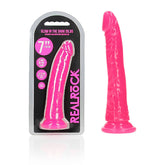 REALROCK 18 cm Slim Glow in the Dark Neon Dong for Ultimate Pleasure Pink DONGS