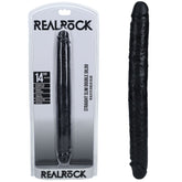 REALROCK 35cm Slim Double Dildo - Realistic and Waterproof Black Double Dongs