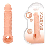 REALROCK 8'' Realistic Penis Extender 20.3 cm Extension Sleeve 8 Inches Flesh Pink SLEEVES