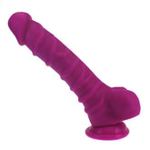 Realistic Dildo with Ridged Shaft and Balls in Pink 20cm Default Title Dongs Realistic