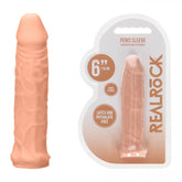 Realrock 6 Inch Realistic Penis Sleeve 15.2 cm Penis Extension Sleeve 6 Inches Flesh Pink SLEEVES