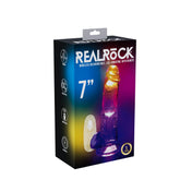 Realrock 7 Inch Clear LED Vibrating Dong with Remote Control Coloured DONGS