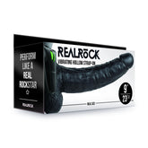 Realrock Vibrating Hollow Strap-On With Balls 23cm Black STRAP-ONS