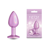 Rear Assets Iridescent Small 7.1 cm Butt Plug in Pink Pink > Anal Range > Jewel Butt Plugs