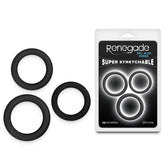 Renegade 3pc Slim Rings - Cock Rings - Set of 3 Sizes Black COCK RINGS