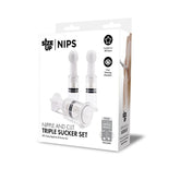 Size Up Nipple and Clit Triple Sucker Set – 3 Piece Suction Stimulation Set Clear Nipple Suckers