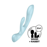 Satisfyer Triple Oh Light Blue VIBRATORS-RABBIT
