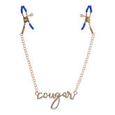 Sex & Mischief Cougar Nipple Clamps with 33 cm Gold Chain Gold Nipple Clamps