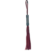 Sex and Mischief Enchanted Red Leather Flogger - 33 cm Black Handle and Wrist Loop Whips & Paddles