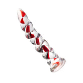 Sexus Glass Dildo Red Ribbed 18.2 Centimeters Premium Body Safe Toy Default Title DONGS Glass