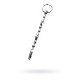 Silver Metal Beaded Urethral Plug with Ring Default Title Sounding Rods