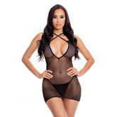 Spellbinding Mini Dress in Black for Elegant Night Out One Size Dresses