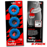 Super Hunkyjunk 3 Piece Cockrings Teal Ice COCK RING Set