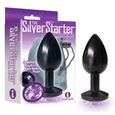 The Silver Starter Anodised 7.1 cm Butt Plug with Violet Jewel > Anal Range > Jewel Butt Plugs
