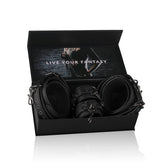 Thigh and Wrist Cuff Set – Durable Faux Leather BDSM Restraint Accessory Black > Bondage Gear > Restraints