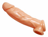 Size Matters Realistic Flesh Penis Enhancer and Ball Stretcher 8 8 inches Flesh Pink SLEEVES