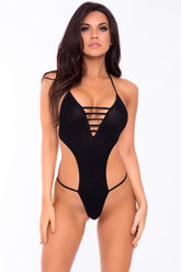 V Is For Vixen Bodysuit For Seductive Night Out Black Medium Large Bodystocking