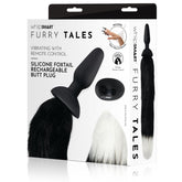WhipSmart Furry Tales Silicone Foxtail (Faux Fur) – Rechargeable Remote-Controlled 9.5 cm Vibrating Butt Plug Black > Anal Range > Tail Butt Plugs
