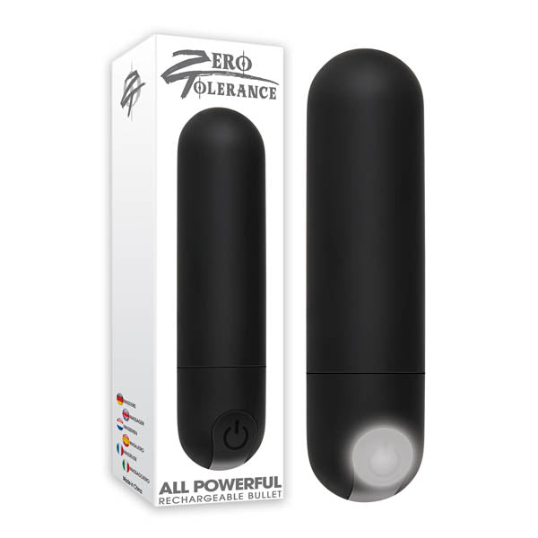 Zero Tolerance All Powerful Rechargeable Bullet 7.6 cm USB Bullet Black BULLETS Zero Tolerance All Powerful Rechargeable Bullet 7.6 cm USB Bullet Black BULLETS