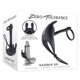 Zero Tolerance Saddle Up Vibrating Cock and Ball Rings Black COCK RINGS