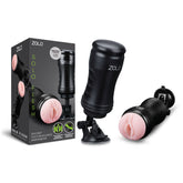 Zolo Solo Vagina Stroker with Suction Base for Hands-Free Pleasure Beige Strokers - Manual