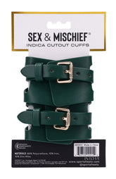 Indica Cutout Cuffs (Green) – Luxury Collar Green > Bondage Gear > Collars & Leashes