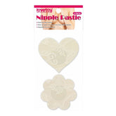 Lace Heart and Flower Nipple Pasties Twin Pack Nude Pasties