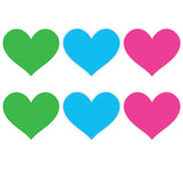 Neon Heart Pasties 3 Pk Green Blue Pink for Confident Style Green Pasties
