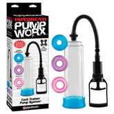 Pump Worx Cock Trainer Pump System Clear Penis Pump with Three Sleeves Pumps