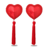 Reusable Red Heart Tassels Nipple Pasties for Fun and Playful Outfits Red Pasties
