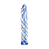 Sexus Glass Dildo Blue Helix 18.7 Centimeters DONGS Glass