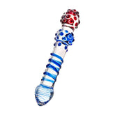 Sexus Glass Dildo in Blue and Red 20.5cm Elegant Adult Toy DONGS Glass