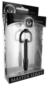 The Hallows Cum Thru D Ring Penis Plug for Urethral Pleasure Black Sounding Rods