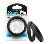 Xact Fit Number 22 2.2 Inch Cock Rings 2 Pack Black COCK RINGS