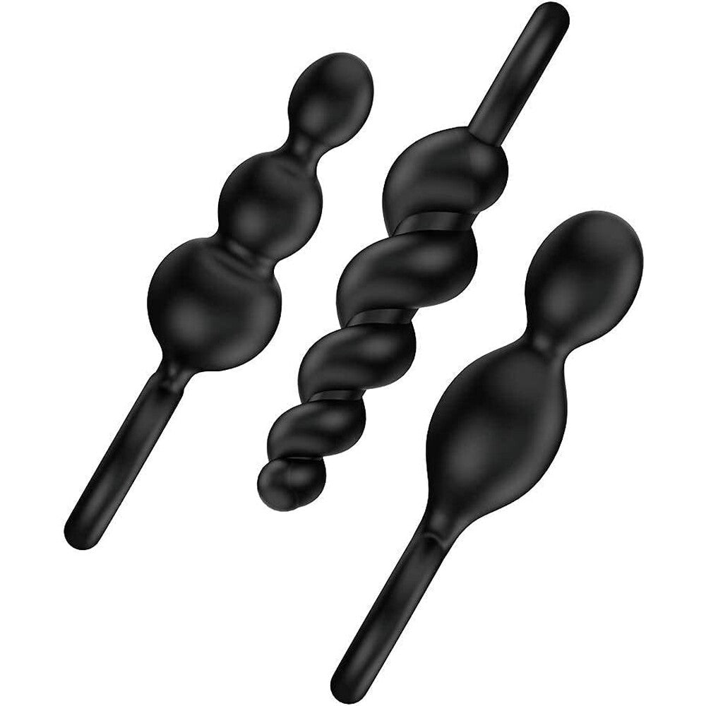 Satisfyer Booty Call Anal Plug Set Of 3 Black Silicone Default Title > Anal Range > Butt Plug Kits