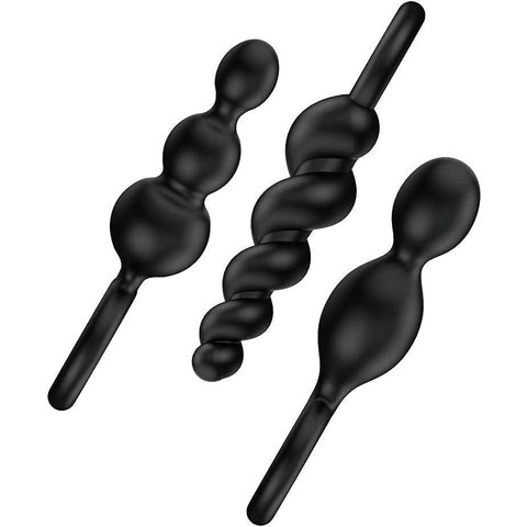 Satisfyer Booty Call Anal Plug Set Of 3 Black Silicone Default Title > Anal Range > Butt Plug Kits