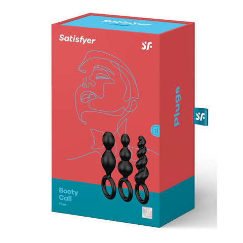Satisfyer Booty Call Anal Plug Set Of 3 Black Silicone > Anal Range > Butt Plug Kits