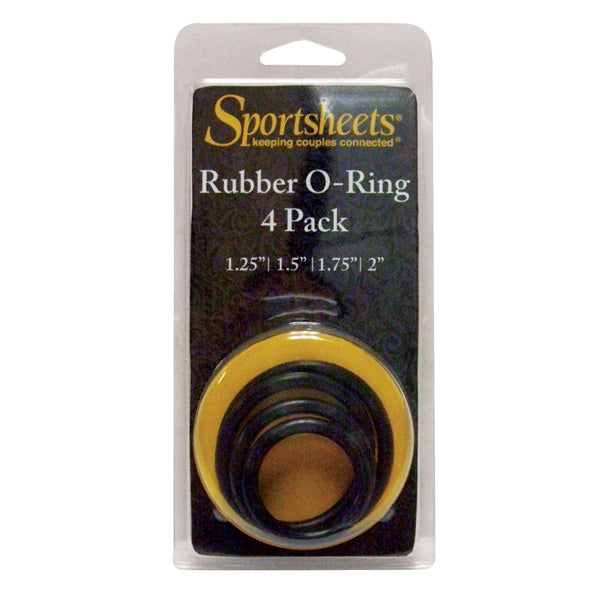 Sportsheets Rubber O-Rings 4 Pack – Versatile Strap-On Harness Accessories > Cock Ring > Sets